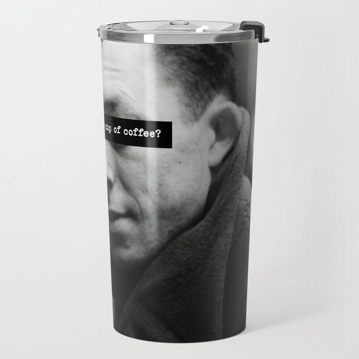 "Should I Kill Myself or Have a Cup of Coffee?" Albert Camus Quote Travel Mug Gallery Image 2