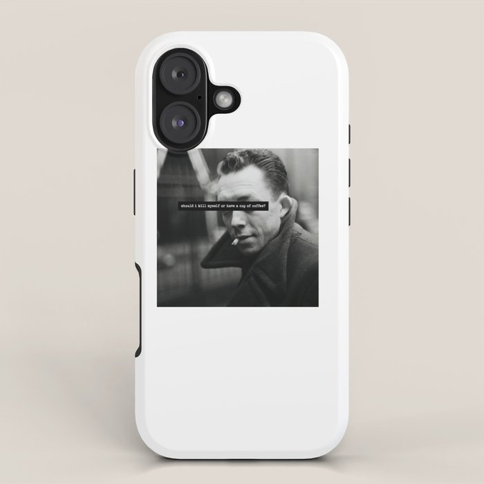 "Should I Kill Myself or Have a Cup of Coffee?" Albert Camus Quote iPhone Case Gallery Image 1
