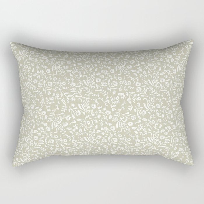 Ditsy Toile Floral - Sage Rectangular Pillow Gallery Image 1