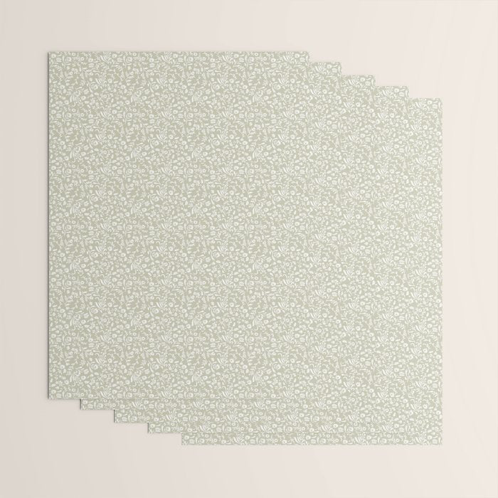Ditsy Toile Floral - Sage Wrapping Paper Gallery Image 3