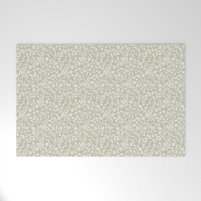 Ditsy Toile Floral - Sage Welcome Mat Gallery Image 1