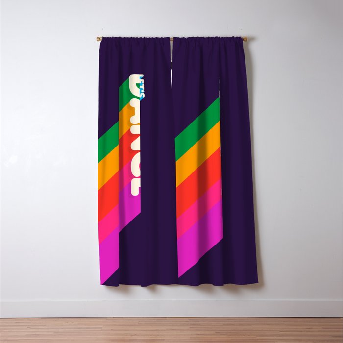 RAINBOW DANCE TYPOGRAPHY- let's dance Window Curtain Gallery Image 3
