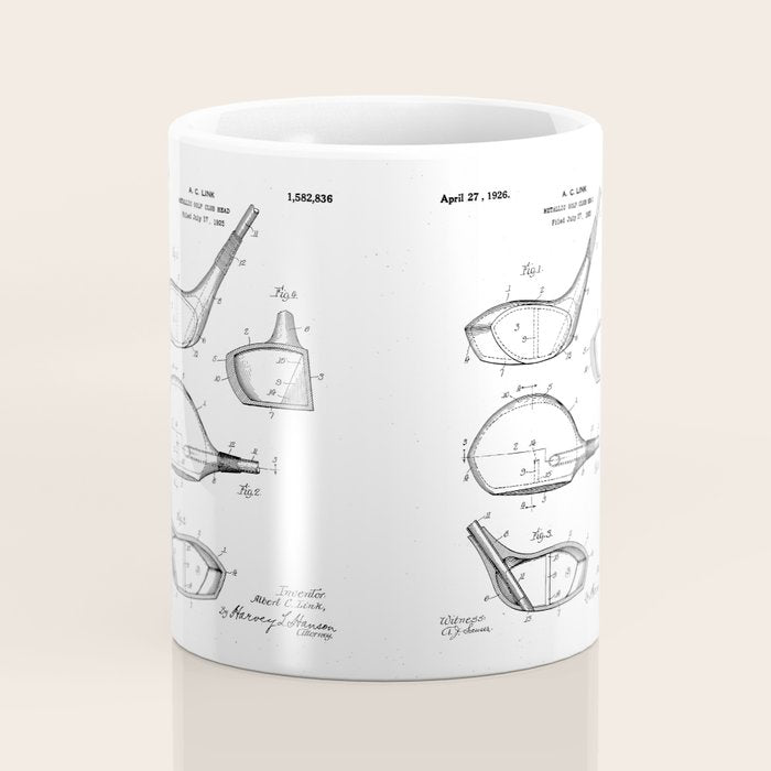 Golf Driver Patent - Golf Art - Antique Coffee Mug Gallery Image 4
