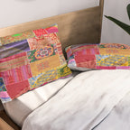 Boho Sari Patchwork Quilt Pillow Sham Gallery Image 2