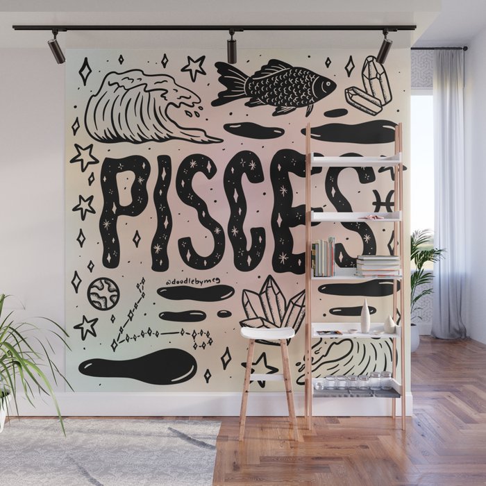 Celestial Pisces Wall Mural Gallery Image 1