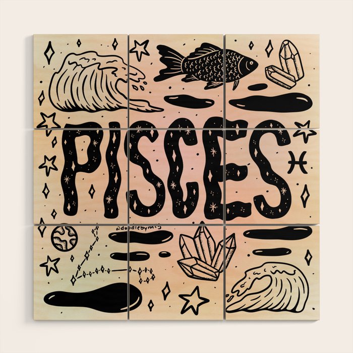Celestial Pisces Wood Wall Art Gallery Image 1