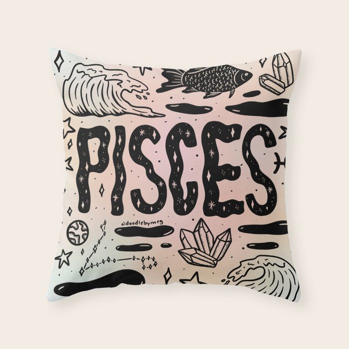 Celestial Pisces Throw Pillow Gallery Image 6