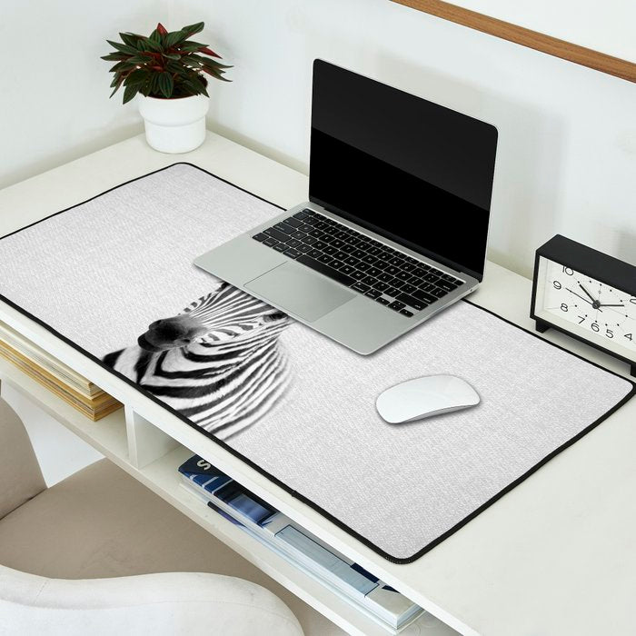 Baby Zebra - Black & White Desk Mat Gallery Image 2
