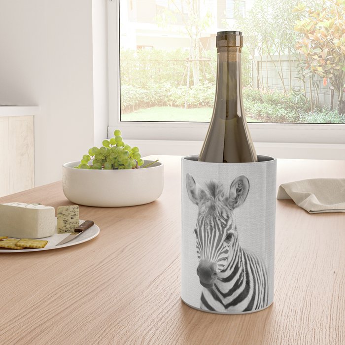 Baby Zebra - Black & White Wine Chiller Gallery Image 4