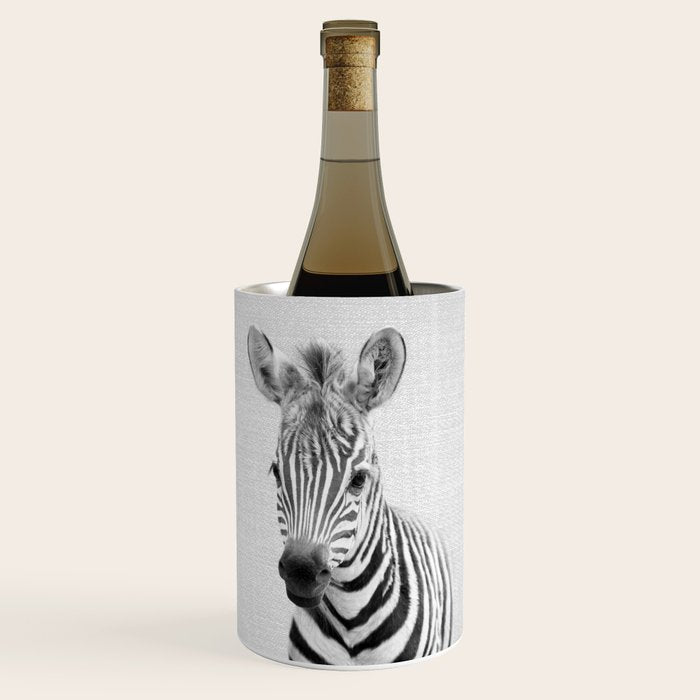 Baby Zebra - Black & White Wine Chiller Gallery Image 1