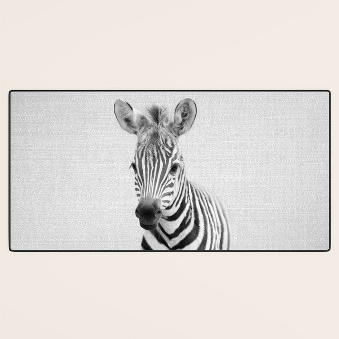 Baby Zebra - Black & White Desk Mat Gallery Image 3