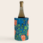 Coral Proteas on Blue Pattern Painting Wine Chiller Gallery Image 2