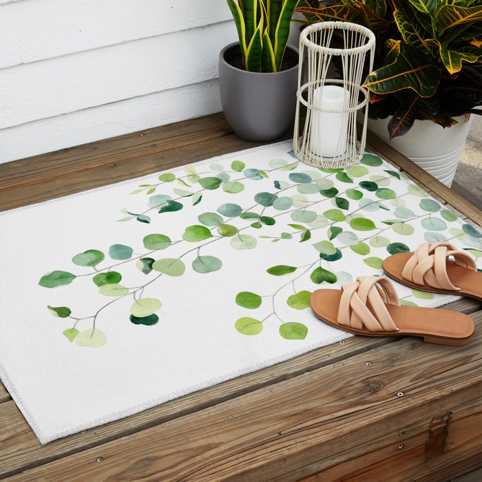 Eucalyptus Watercolor 6 Outdoor Rug Gallery Image 2