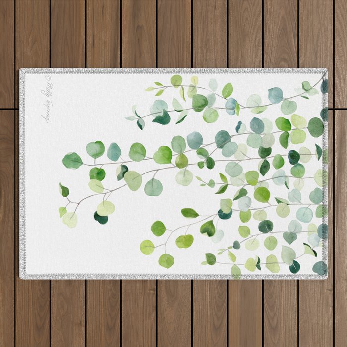 Eucalyptus Watercolor 6 Outdoor Rug Gallery Image 1