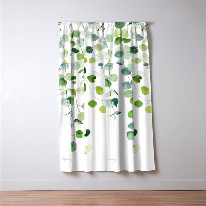 Eucalyptus Watercolor 6 Window Curtain Gallery Image 3