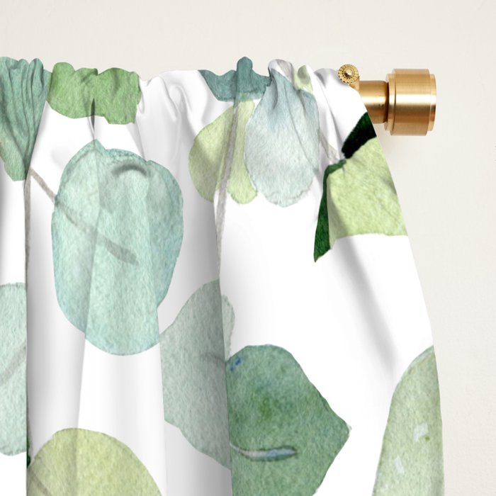 Eucalyptus Watercolor 6 Window Curtain Gallery Image 2