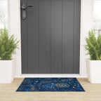 Magical Starry Night Sky Golden Cosmic Swirls Welcome Mat Gallery Image 3