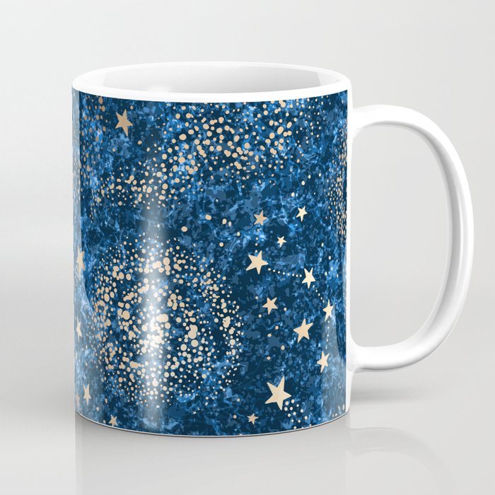 Magical Starry Night Sky Golden Cosmic Swirls Coffee Mug Gallery Image 1