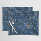 Magical Starry Night Sky Golden Cosmic Swirls Placemat Gallery Image 1