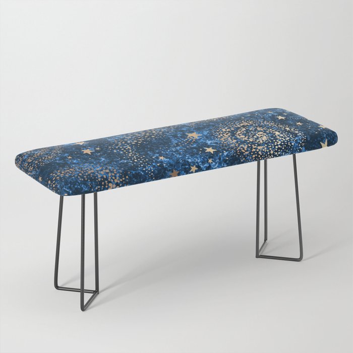 Magical Starry Night Sky Golden Cosmic Swirls Bench Gallery Image 1