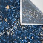 Magical Starry Night Sky Golden Cosmic Swirls Wall Tapestry Gallery Image 3