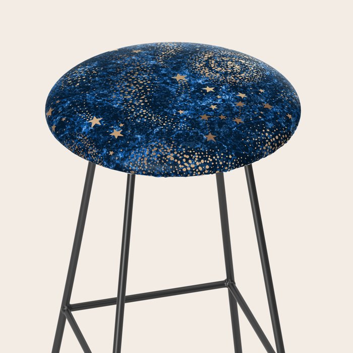 Magical Starry Night Sky Golden Cosmic Swirls Stool Gallery Image 2
