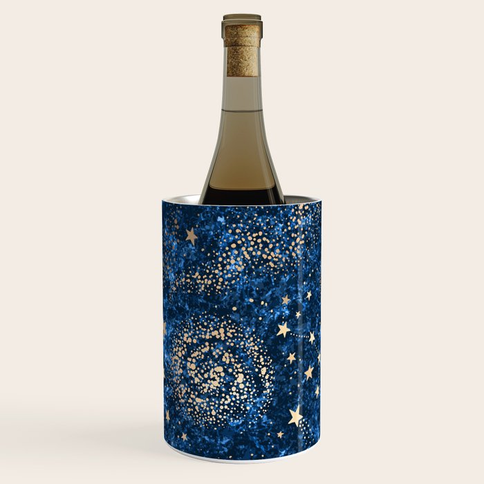 Magical Starry Night Sky Golden Cosmic Swirls Wine Chiller Gallery Image 3