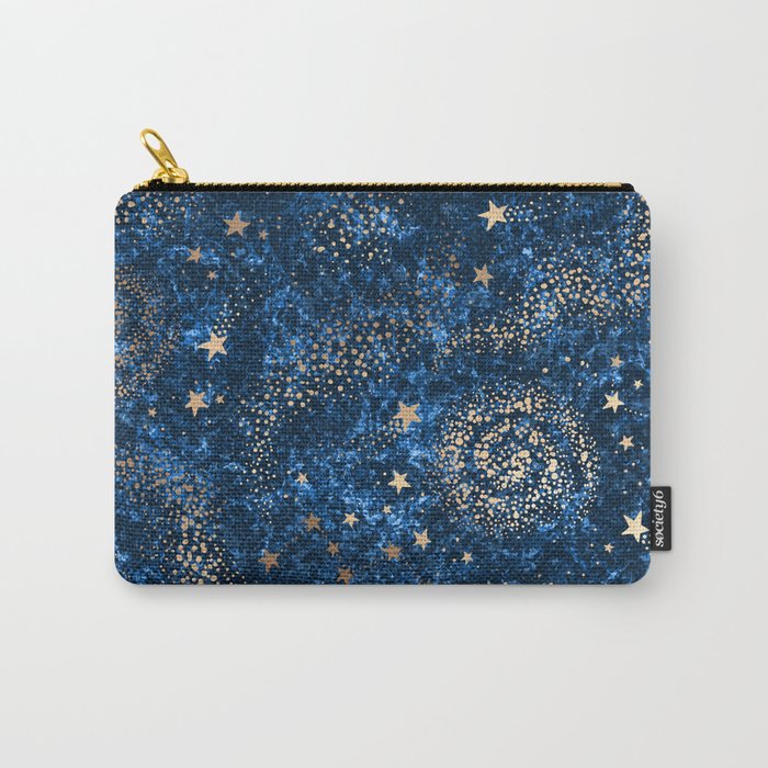 Magical Starry Night Sky Golden Cosmic Swirls Carry All Pouch Gallery Image 1