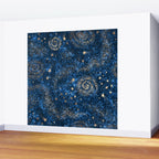 Magical Starry Night Sky Golden Cosmic Swirls Wall Mural Gallery Image 2