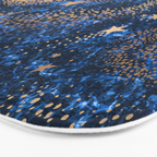 Magical Starry Night Sky Golden Cosmic Swirls Bath Mat Gallery Image 3