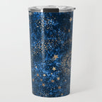 Magical Starry Night Sky Golden Cosmic Swirls Travel Mug Gallery Image 1