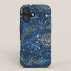Magical Starry Night Sky Golden Cosmic Swirls iPhone Case Gallery Image 1