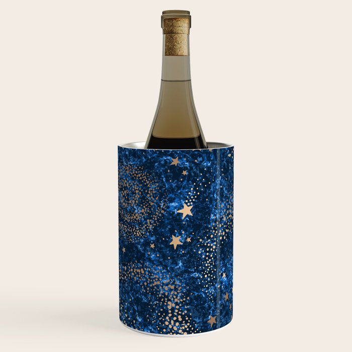 Magical Starry Night Sky Golden Cosmic Swirls Wine Chiller Gallery Image 2