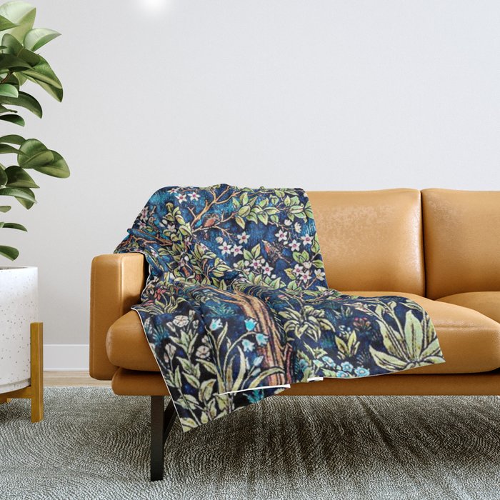 William Morris Tree Of Life, Morris floral, No,3. Throw Blanket Gallery Image 1