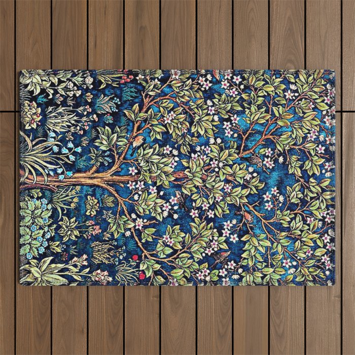 William Morris Tree Of Life, Morris floral, No,3. Outdoor Rug Gallery Image 1
