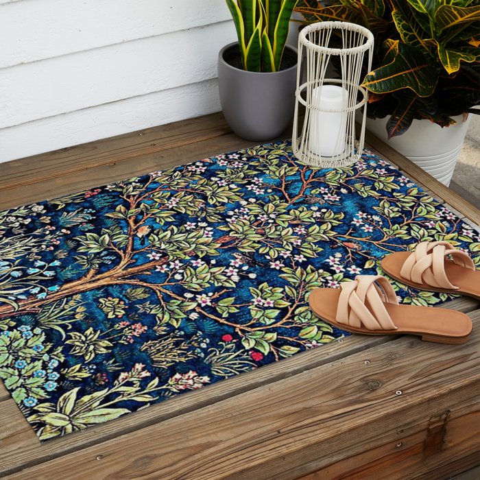 William Morris Tree Of Life, Morris floral, No,3. Outdoor Rug Gallery Image 2