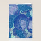 Fall Apple Orchard Painting in Cobalt Blue Stationery Card Gallery Image 2