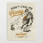 "Don't Call Me Honey" Retro Pinup Cowgirl On Horseback Shooting A Snake V.2 Poster Gallery Image 4