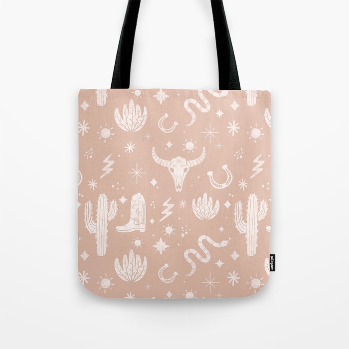 Cowboy Western Boho Earthy Pattern Tote Bag Gallery Image 1