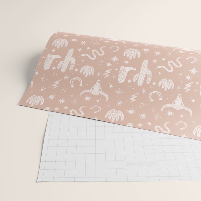 Cowboy Western Boho Earthy Pattern Wrapping Paper Gallery Image 2