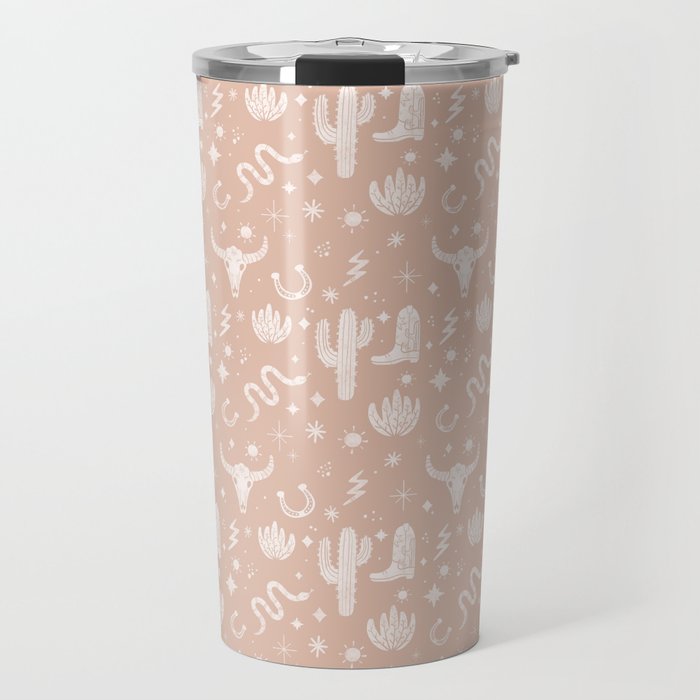 Cowboy Western Boho Earthy Pattern Travel Mug Gallery Image 1