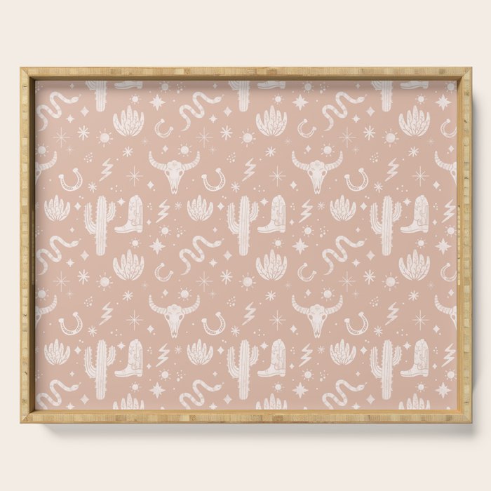 Cowboy Western Boho Earthy Pattern Serving Tray Gallery Image 1