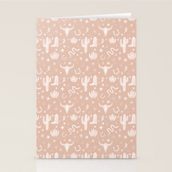 Cowboy Western Boho Earthy Pattern Stationery Card Gallery Image 2
