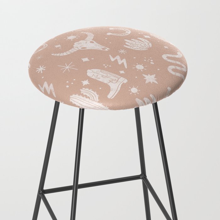 Cowboy Western Boho Earthy Pattern Stool Gallery Image 2