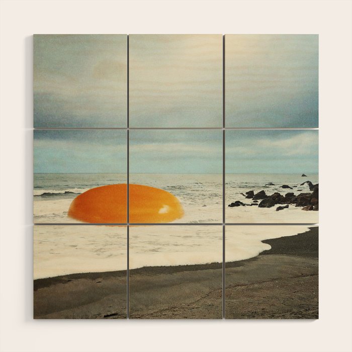 Beach Egg - Sunny side up breakfast Wood Wall Art Gallery Image 1