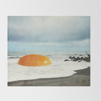 Beach Egg - Sunny side up breakfast Throw Blanket Gallery Image 2