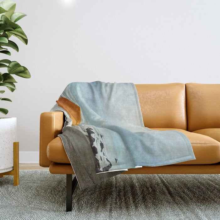 Beach Egg - Sunny side up breakfast Throw Blanket Gallery Image 1