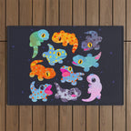Tokay gecko - dark Outdoor Rug Gallery Image 1