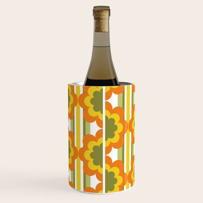 '70's Summer' Orange Yellow Green Wine Chiller Gallery Image 3