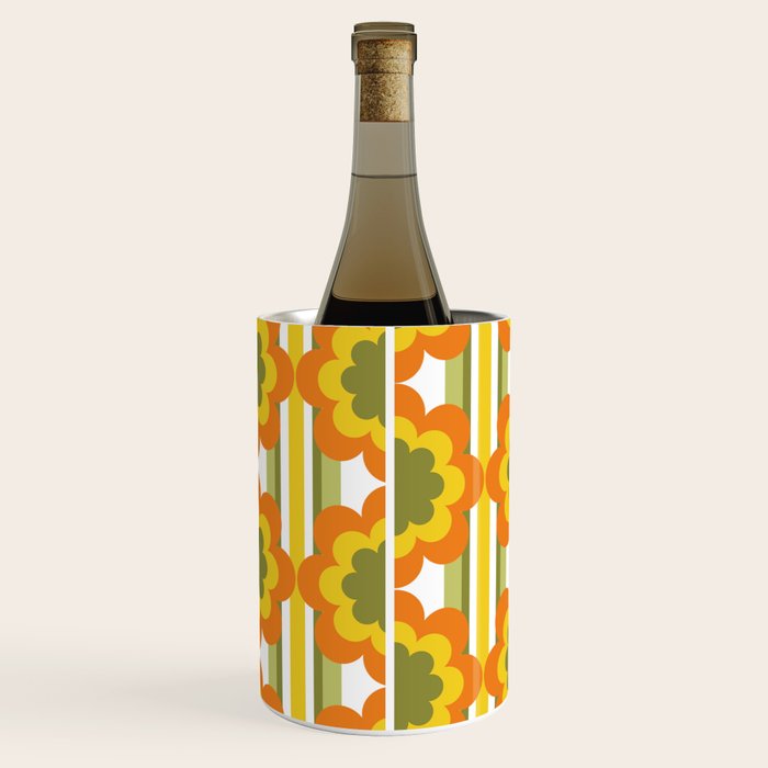 '70's Summer' Orange Yellow Green Wine Chiller Gallery Image 2